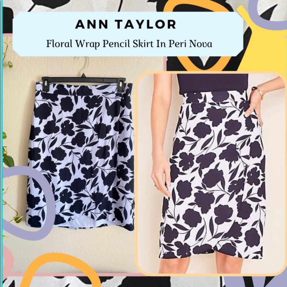 NWT Ann Taylor periwinkle floral skirt